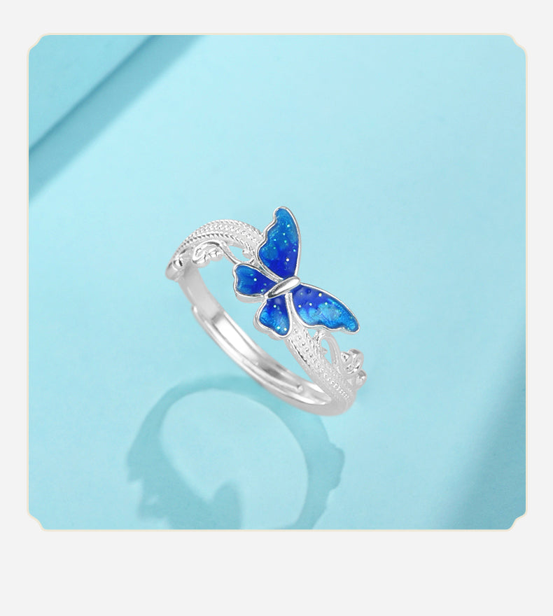 NA- Silve 999 Butterfly Design Ring Adjustable Resizable Fashion Ring//Cincin Desain Kupu-kupu Perak 999 Cincin Fashion yang Dapat Disesuaikan dan Diubah Ukurannya
