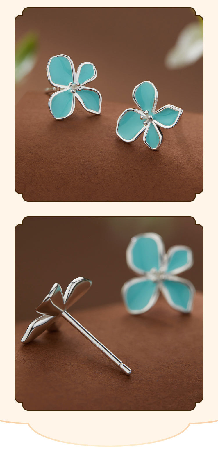 NA- Silver 999 Jasmine Flower Earrings Stud Fashion Design//Anting-anting Bunga Melati Perak 999 Desain Fashion
