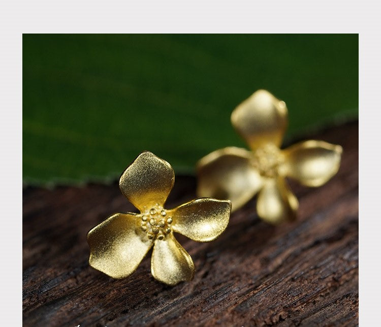 NA- Fashion Earrings Osmanthus Ear Stud Silver 999 Fashion Jewelry//Anting Fashion Anting Osmanthus Perak 999 Perhiasan Fashion