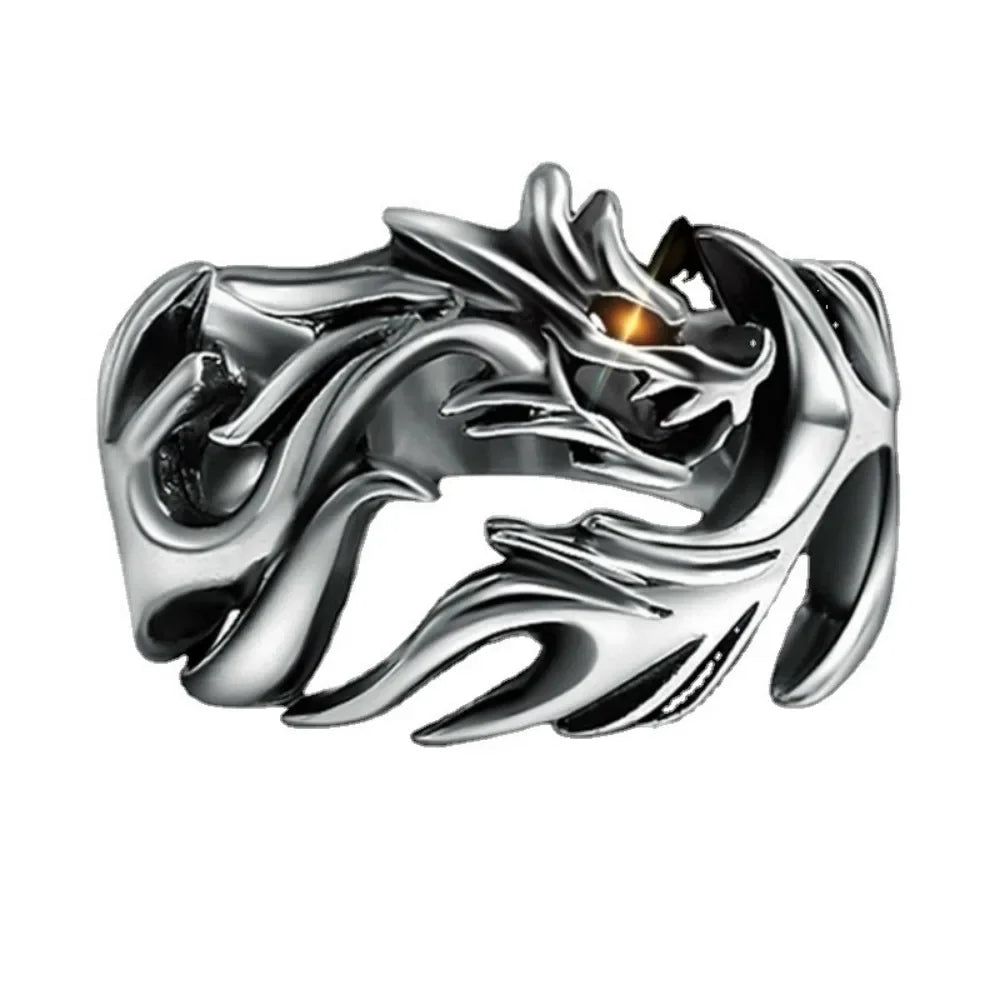NA- Dragon Stainless Steel Ring Adjustable Resizable Fashion Ring Unisex//Cincin Naga Stainless Steel Cincin Fashion Unisex yang Dapat Disesuaikan dan Diubah Ukurannya