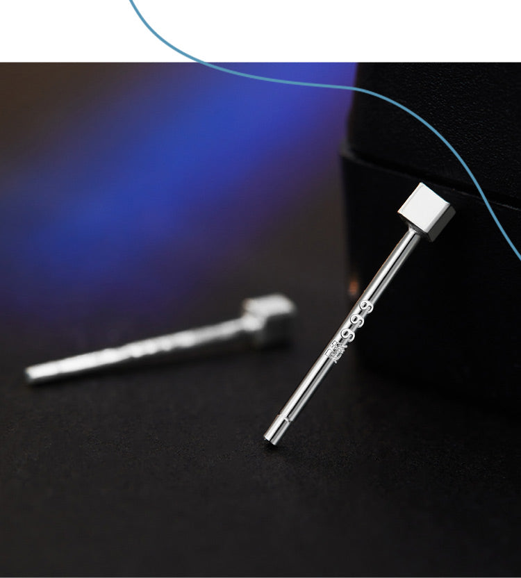 NA- Silver 999 Earrings Stud Simple Fashion Design//Anting Perak 999 Stud Desain Fashion Sederhana