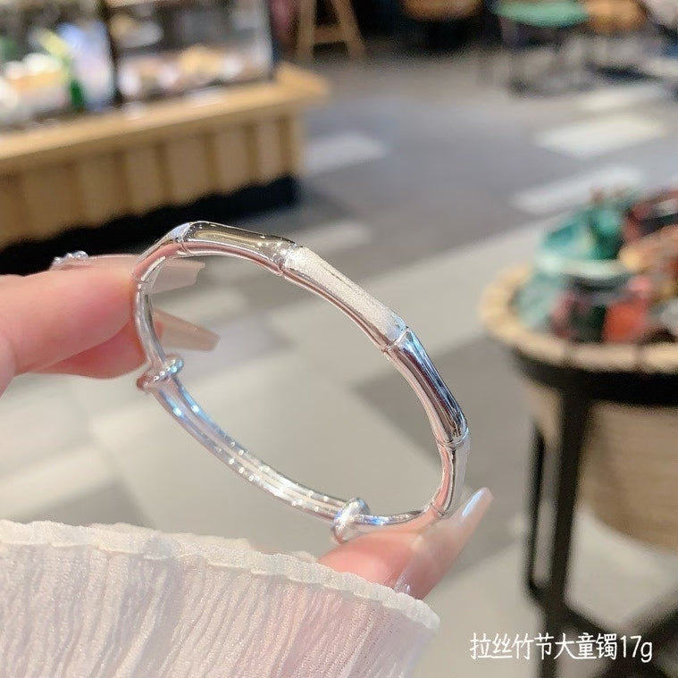 NA- 4. Bamboo Children Siver 999 Bangle 17g with S999 Mark & Certification//NA 4. Gelang Anak Perak 999 Bambu 17g dengan Tanda & Sertifikasi S999