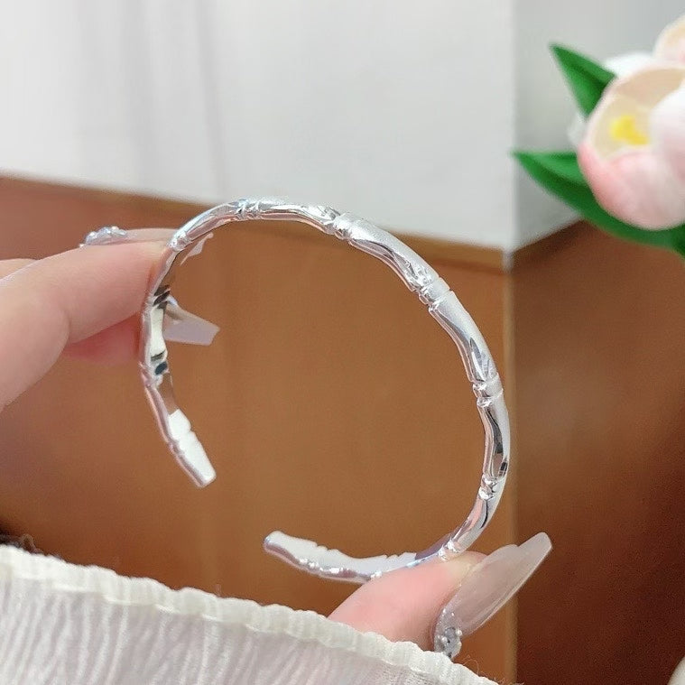 NA- 3. Bamboo Siver 999 Bangle 20g with S999 Mark & Certification//NA 3. Gelang Perak Bambu 999 20g dengan Tanda & Sertifikasi S999 (Salinan)