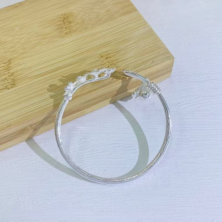NA- 2. Prosperity Flower Siver 999 Bangle 20g with S999 Mark & Certification//NA 2. Gelang Perak 999 Prosperity Flower 20g dengan Tanda & Sertifikasi S999