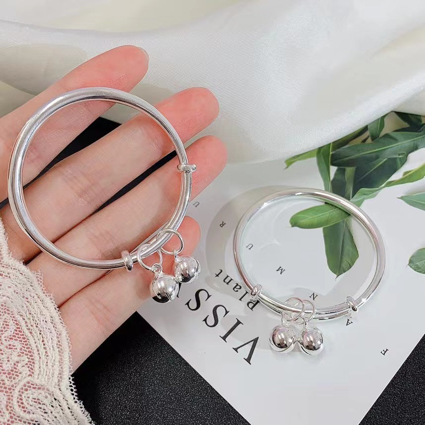 NA- 1. Siver 999 Bangle Children 9g Ding Dang Accessories with S999 Mark & Certification//NA 1. Gelang Anak Perak 999 9g Ding Dang Aksesoris dengan Tanda & Sertifikasi S999