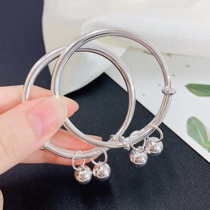 NA- 1. Siver 999 Bangle Children 9g Ding Dang Accessories with S999 Mark & Certification//NA 1. Gelang Anak Perak 999 9g Ding Dang Aksesoris dengan Tanda & Sertifikasi S999