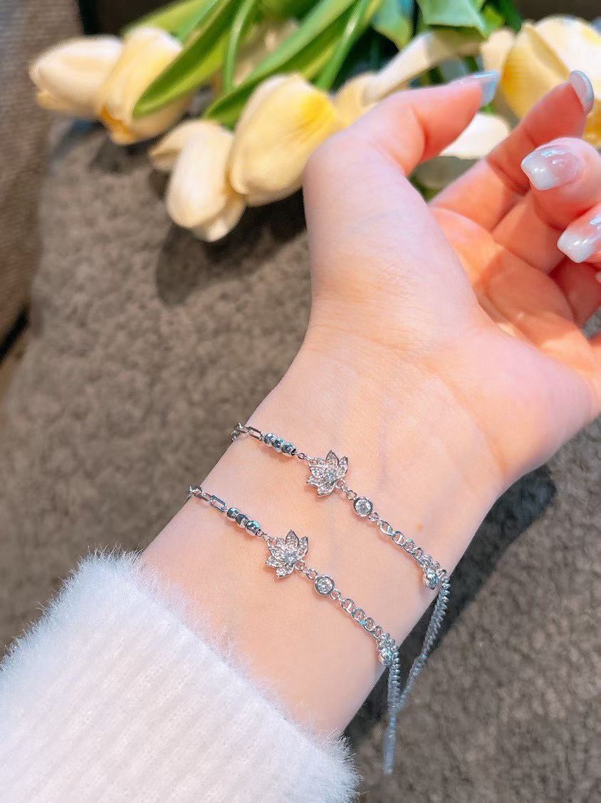 NA- 11. Lotus Flower Siver 999 Bracelets with S999 Mark & Certification //NA 11. Gelang Perak Lotus Flower 999 dengan Tanda & Sertifikasi S999