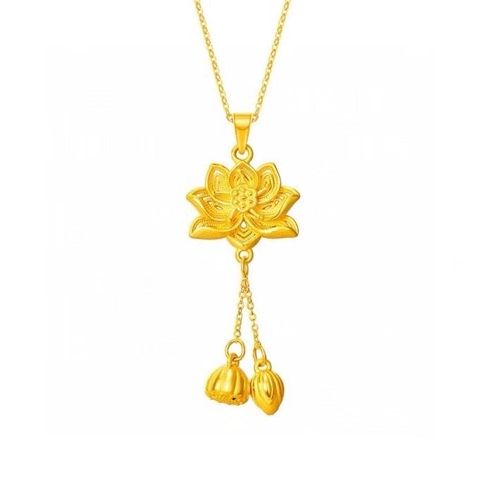 NA- 12. Lotus Flower Pendant Siver 999 with S999 Mark & Certification//NA 12. Liontin Bunga Teratai Perak 999 dengan Tanda & Sertifikasi S999