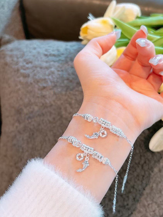 NA- 8. Fish Money Coin Siver 999 Bracelets with S999 Mark & Certification//NA 8. Gelang Koin Uang Ikan Perak 999 dengan Tanda & Sertifikasi S999