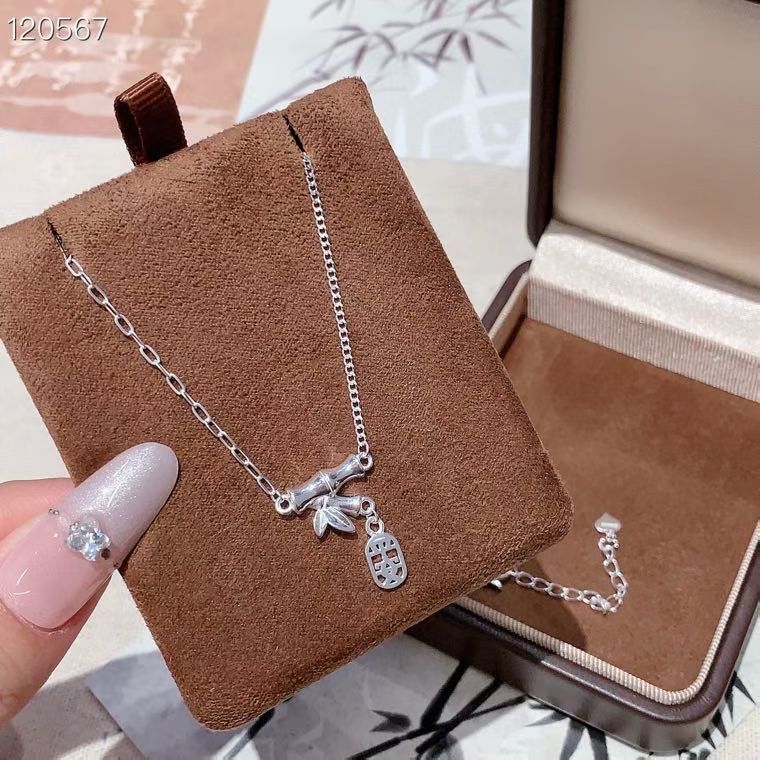 NA- 15. Bamboo Pendant Necklace Siver 999 with S999 Mark & Certification//NA 15. Kalung Liontin Bambu Perak 999 dengan Tanda & Sertifikasi S999