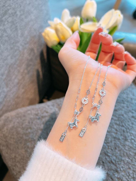 NA- 22. Cute Horse Neckalce Siver 999 with S999 Mark & Certification//NA 22. Kalung Kuda Lucu Perak 999 dengan Tanda & Sertifikasi S999