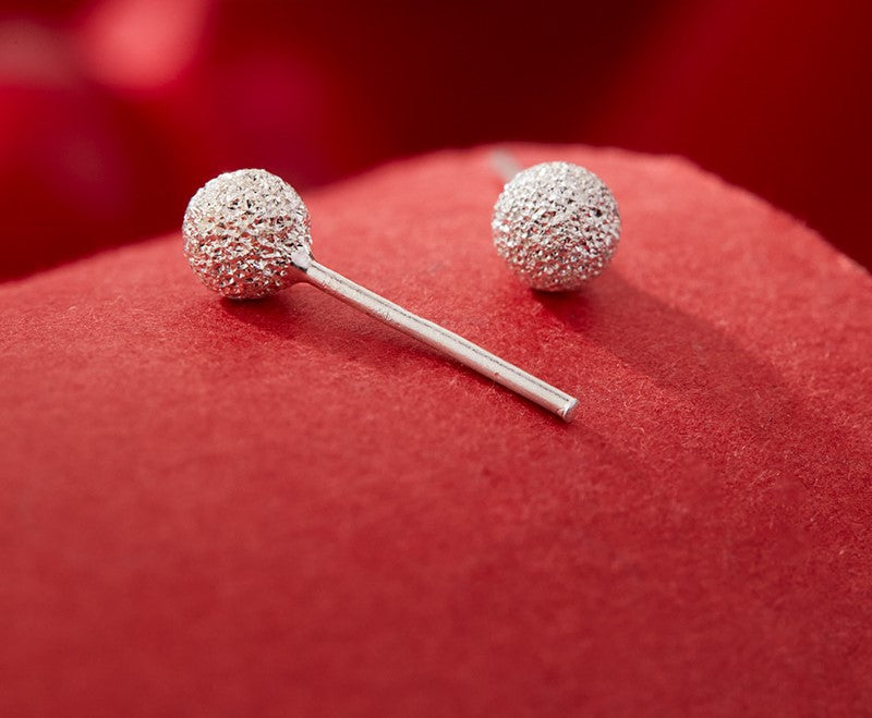 NA- Silver 999 Earrings Stud Cute Ball Simple Fashion Design//Anting Perak 999 Stud Bola Lucu Desain Fashion Sederhana