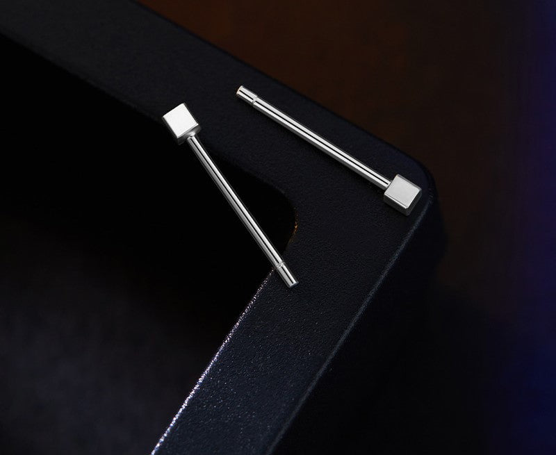 NA- Silver 999 Earrings Stud Simple Fashion Design//Anting Perak 999 Stud Desain Fashion Sederhana