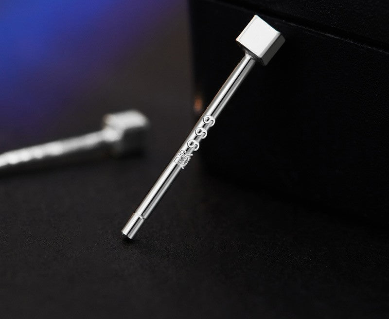 NA- Silver 999 Earrings Stud Simple Fashion Design//Anting Perak 999 Stud Desain Fashion Sederhana