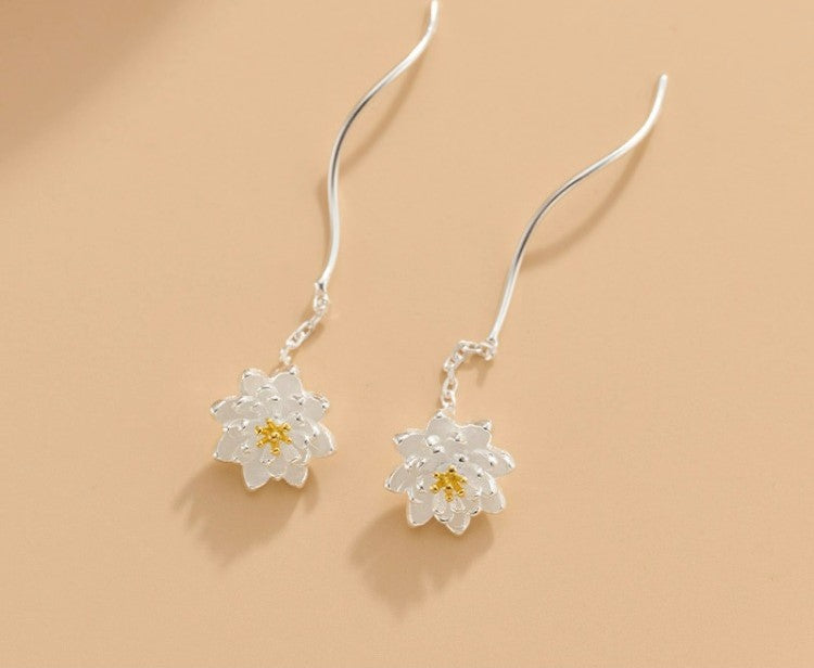 NA- Silver 999 Jasmine Flower Earring Lines Fashion Earrings//Anting-anting Bunga Melati Perak 999 Anting-anting Fashion