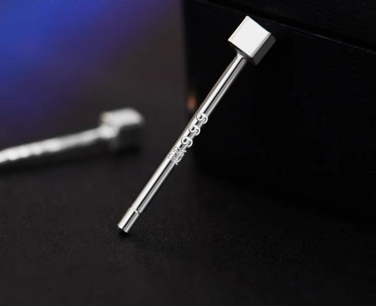 NA- Silver 999 Earrings Stud Simple Fashion Design//Anting Perak 999 Stud Desain Fashion Sederhana