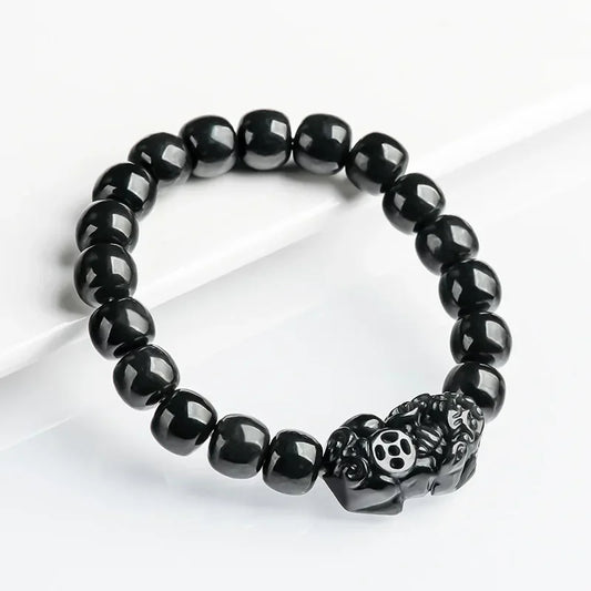 NA- Black Jade Mocui Pixiu Burma Myanma Jadeite Jade Bracelets 10mm//Gelang Giok Hitam Mocui Pixiu Burma Myanmar Jadeite Jade 10mm