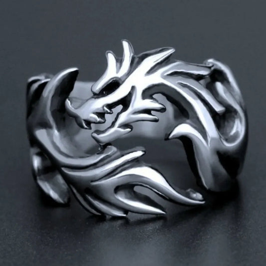 NA- Dragon Stainless Steel Ring Adjustable Resizable Fashion Ring Unisex//Cincin Naga Stainless Steel Cincin Fashion Unisex yang Dapat Disesuaikan dan Diubah Ukurannya