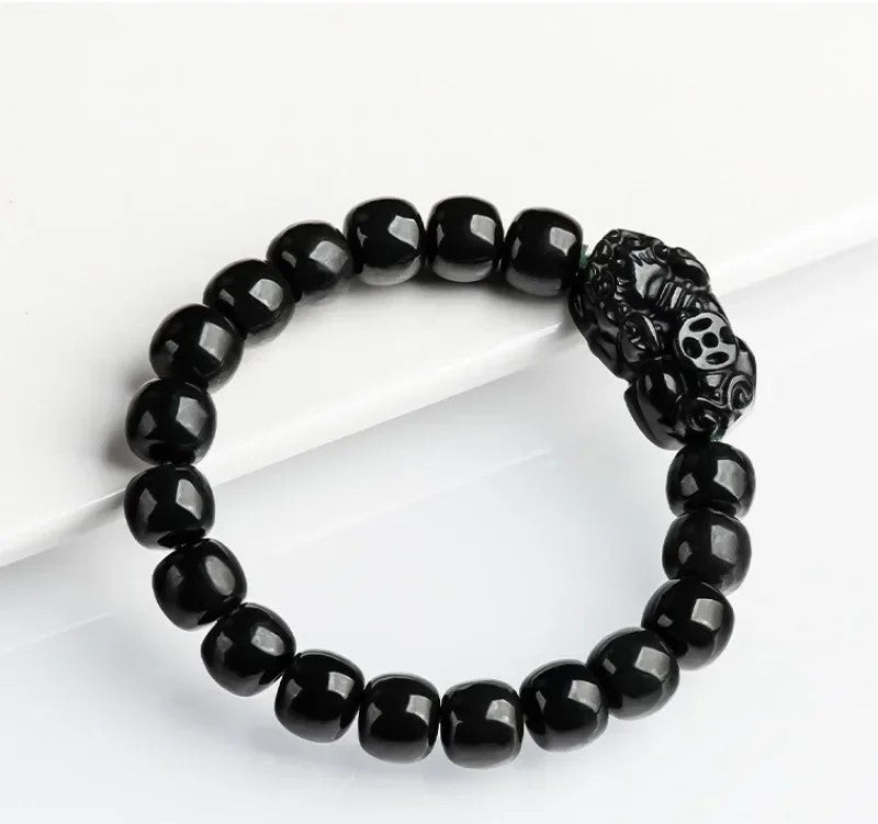 NA- Black Jade Mocui Pixiu Burma Myanma Jadeite Jade Bracelets 10mm//Gelang Giok Hitam Mocui Pixiu Burma Myanmar Jadeite Jade 10mm