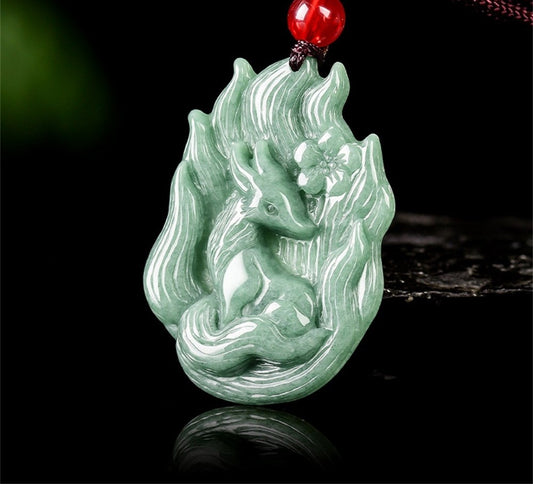 NA- Nine Tail Fox Beauty Necklace Pendant Jadeite Jade Guatemala Type A//Kalung Liontin Kecantikan Rubah Sembilan Ekor Jadeite Jade Guatemala Tipe A