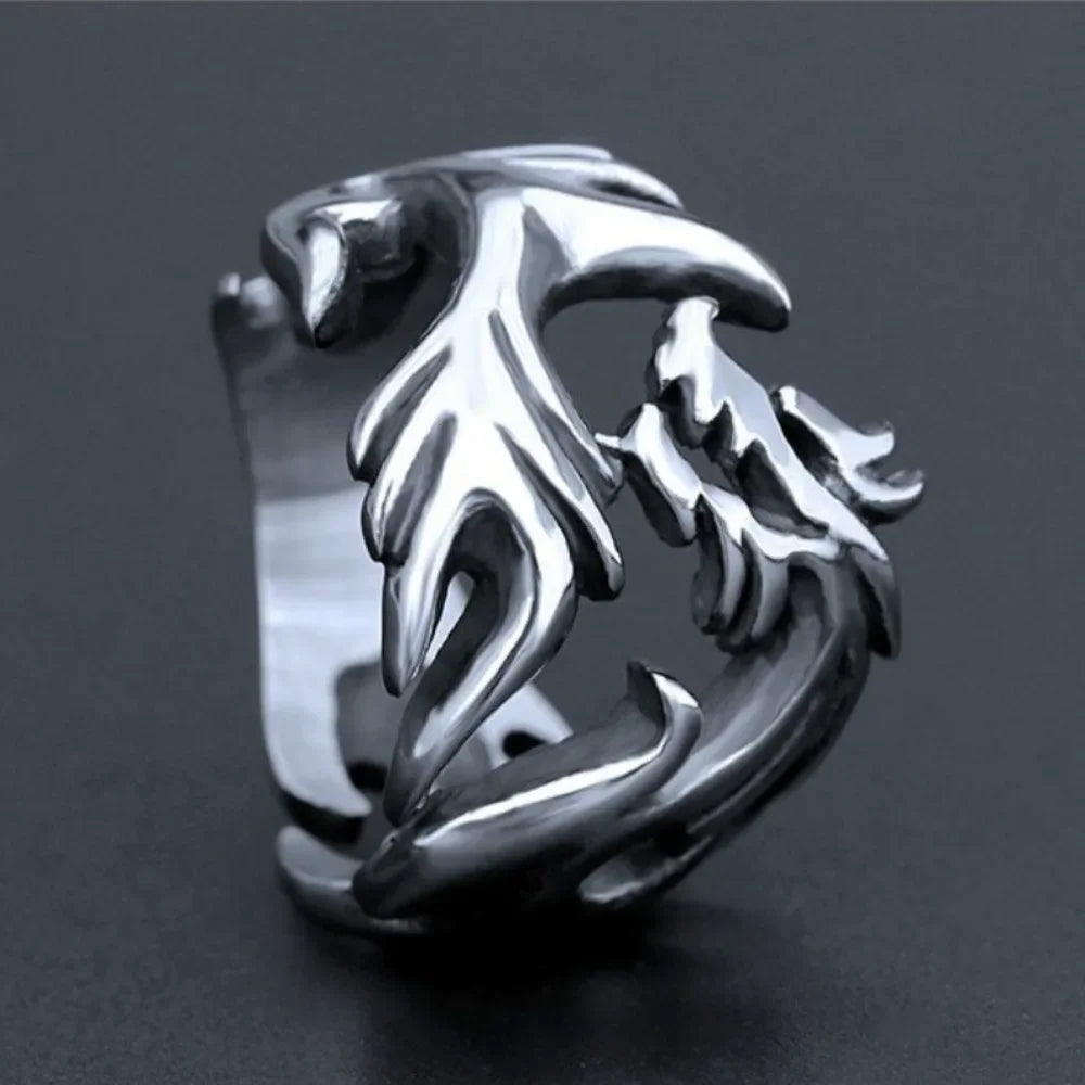 NA- Dragon Stainless Steel Ring Adjustable Resizable Fashion Ring Unisex//Cincin Naga Stainless Steel Cincin Fashion Unisex yang Dapat Disesuaikan dan Diubah Ukurannya