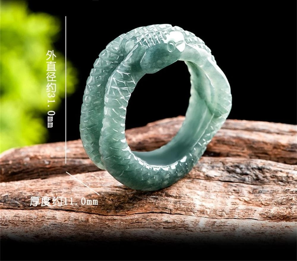 NA- Ring Jadeite Jade Guatemala Chinese Zodic Year Snake//Cincin Jadeite Jade Guatemala Zodiak Cina Tahun Ular