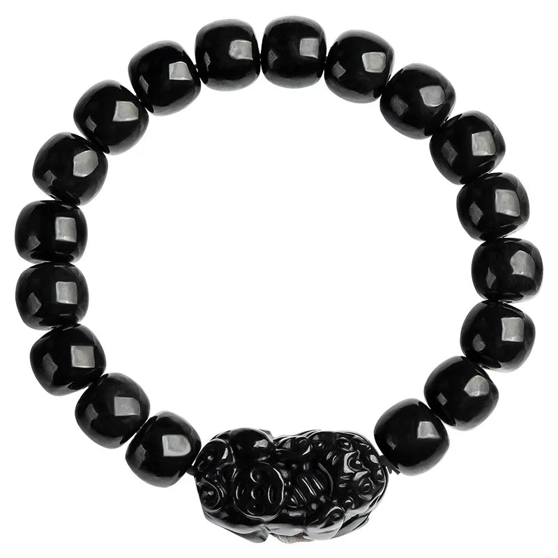 NA- Black Jade Mocui Pixiu Burma Myanma Jadeite Jade Bracelets 10mm//Gelang Giok Hitam Mocui Pixiu Burma Myanmar Jadeite Jade 10mm