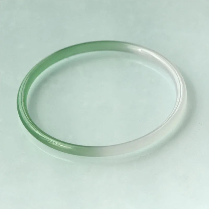 NA- Agate Bangles Floating Green Half Lanscape Bracelets//NA Gelang Batu Akik NA Mengambang Hijau Setengah Lanskap Gelang