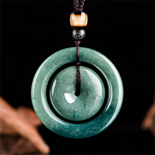 NA- Double Donut Pingankou Necklace Pendant Jadeite Jade Guatemala Type A//Kalung Pingankou Donat Ganda Liontin Giok Giok Guatemala Tipe A
