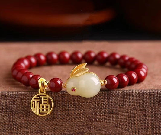 NA- South China Red Agate Baoshan Nanhong Bracelets Elastic & Adjustable//Gelang Baoshan Nanhong Batu Akik Merah Cina Selatan Elastis & Dapat Disesuaikan