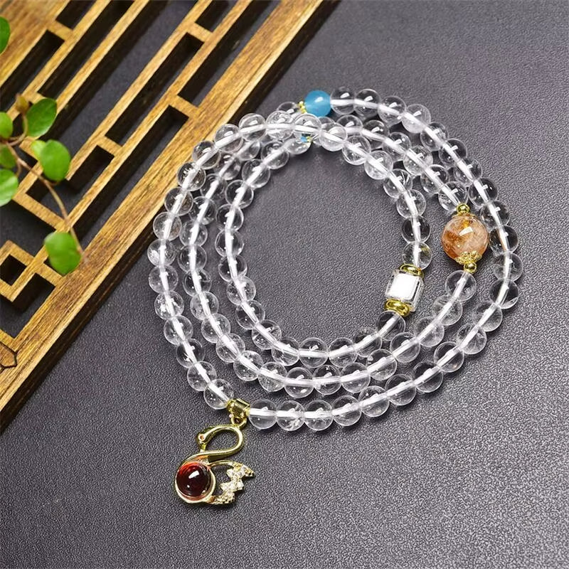 NA- White Quartze Crystal Triple-Wearing Bracelets//Gelang Kristal Kuarsa Putih Tiga Kali Pakai