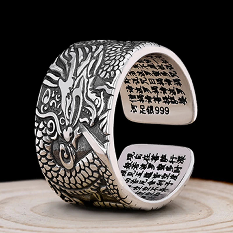 NA- Dragon Sterling Silver Ring Adjustable Resizable Fashion Ring Unisex//Cincin Perak Sterling Naga Cincin Fashion Unisex yang Dapat Disesuaikan dan Diubah Ukurannya