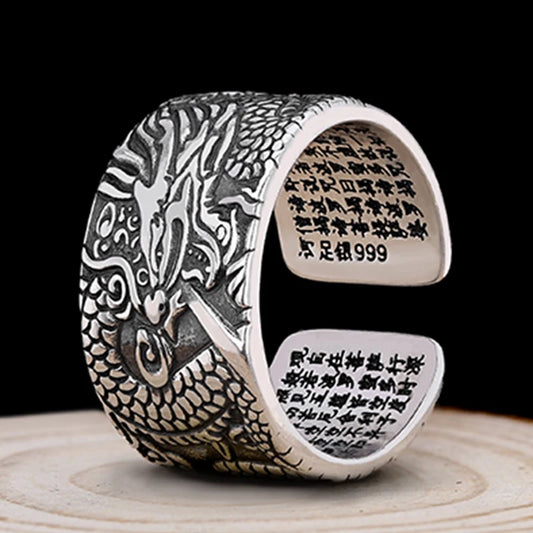 NA- Dragon Sterling Silver Ring Adjustable Resizable Fashion Ring Unisex//Cincin Perak Sterling Naga Cincin Fashion Unisex yang Dapat Disesuaikan dan Diubah Ukurannya