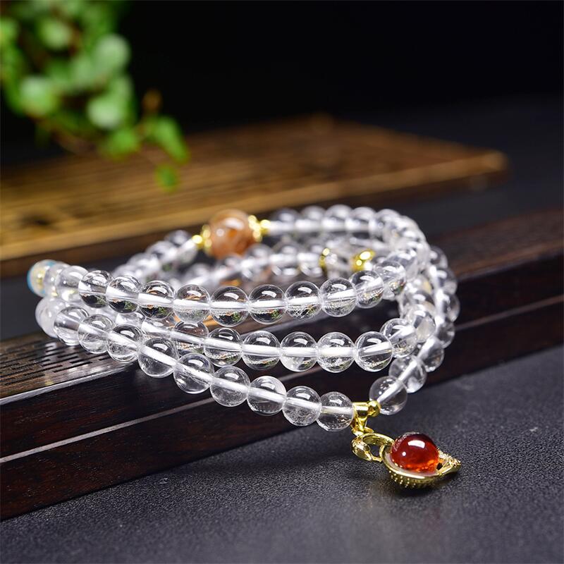 NA- White Quartze Crystal Triple-Wearing Bracelets//Gelang Kristal Kuarsa Putih Tiga Kali Pakai
