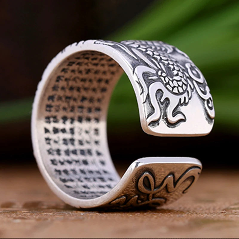NA- Dragon Sterling Silver Ring Adjustable Resizable Fashion Ring Unisex//Cincin Perak Sterling Naga Cincin Fashion Unisex yang Dapat Disesuaikan dan Diubah Ukurannya