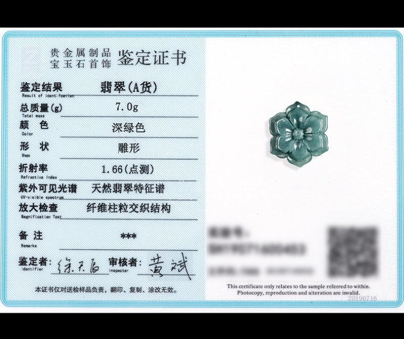 NA- Sunfower Jadeite Jade Blue Water From Guatemala Pendant Necklace//Kalung Liontin Air Biru Giok Giok Bunga Matahari dari Guatemala