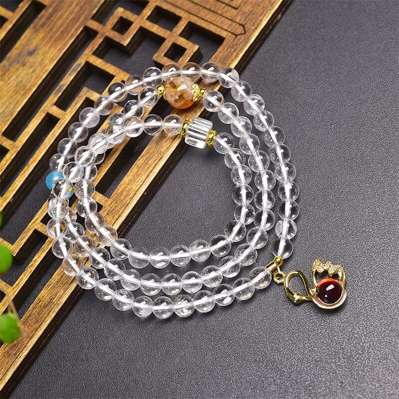 NA- White Quartze Crystal Triple-Wearing Bracelets//Gelang Kristal Kuarsa Putih Tiga Kali Pakai