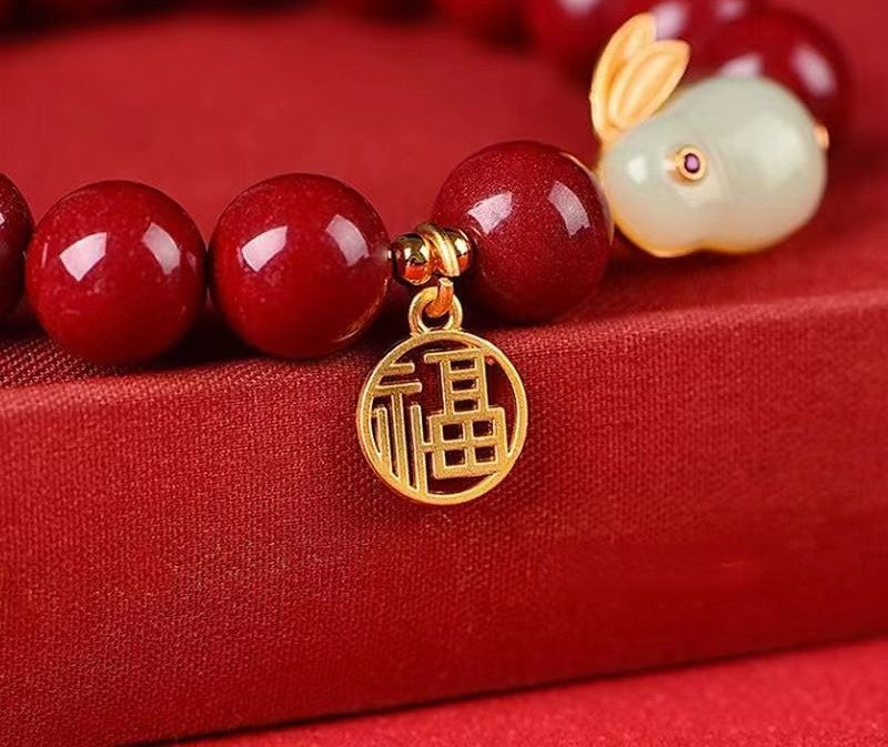 NA- South China Red Agate Baoshan Nanhong Bracelets Elastic & Adjustable//Gelang Baoshan Nanhong Batu Akik Merah Cina Selatan Elastis & Dapat Disesuaikan