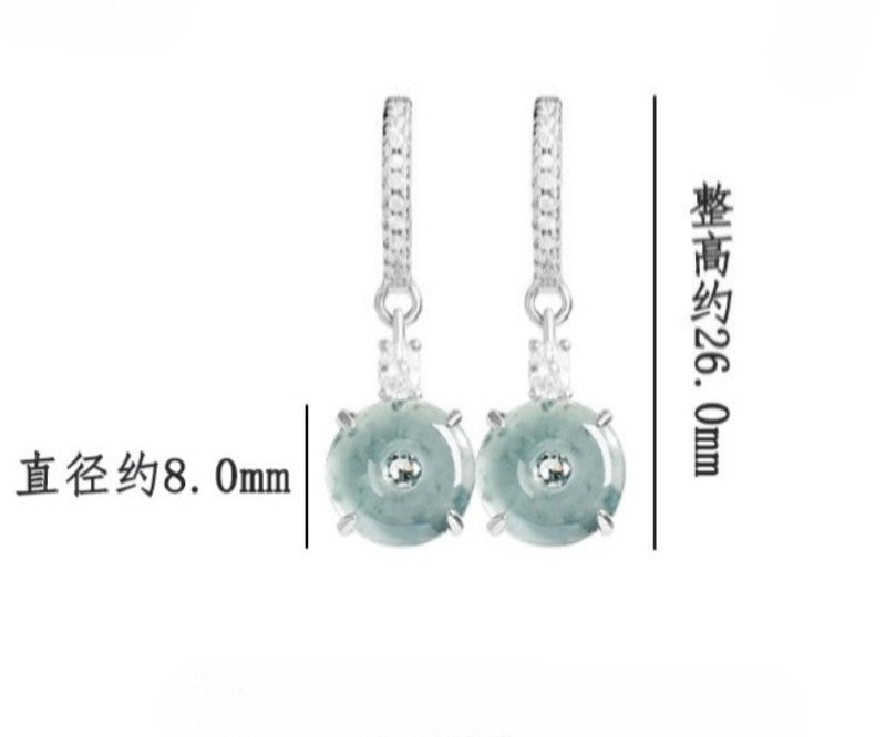 NA- Donut Earring Guatemala Jadeite Jade Grade A Light Blue Water S925 Setting//Anting Donat Guatemala Jadeite Jade Grade A Light Blue Water S925 Setting