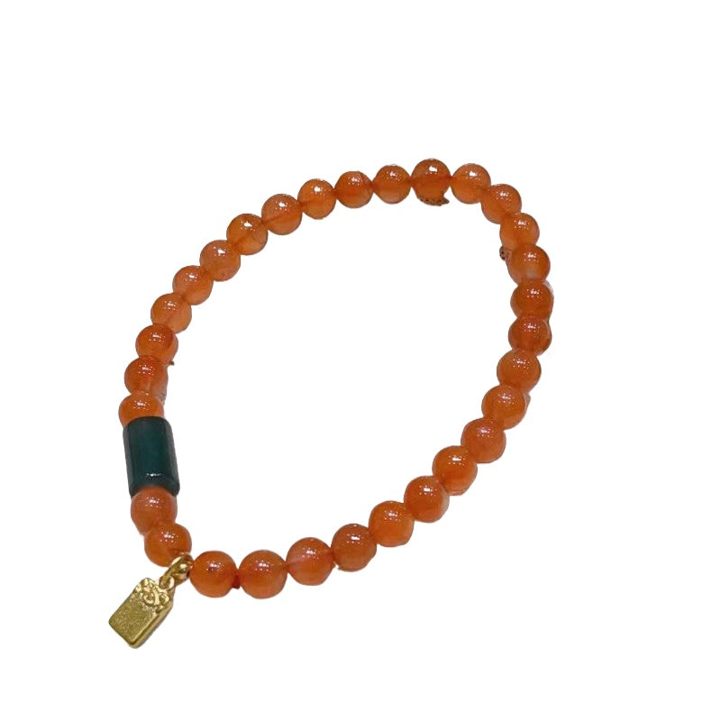 NA- South China Red Agate Baoshan Nanhong Bracelets Elastic & Adjustable//Gelang Baoshan Nanhong Batu Akik Merah NA Cina Selatan Elastis & Dapat Disesuaikan