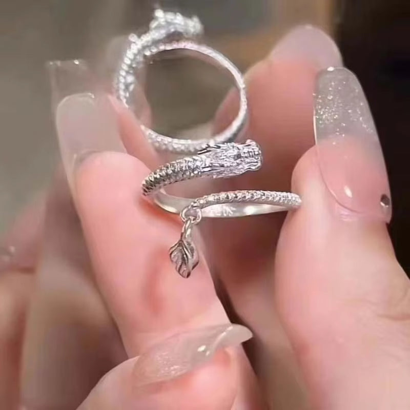 NA- Dragon Sterling Silver Ring Adjustable Resizable Fashion Ring Unisex//Cincin Perak Sterling Naga Cincin Fashion Unisex yang Dapat Disesuaikan dan Diubah Ukurannya