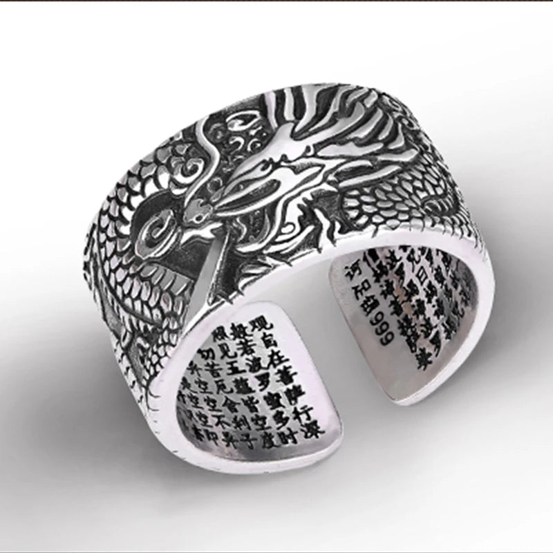 NA- Dragon Sterling Silver Ring Adjustable Resizable Fashion Ring Unisex//Cincin Perak Sterling Naga Cincin Fashion Unisex yang Dapat Disesuaikan dan Diubah Ukurannya