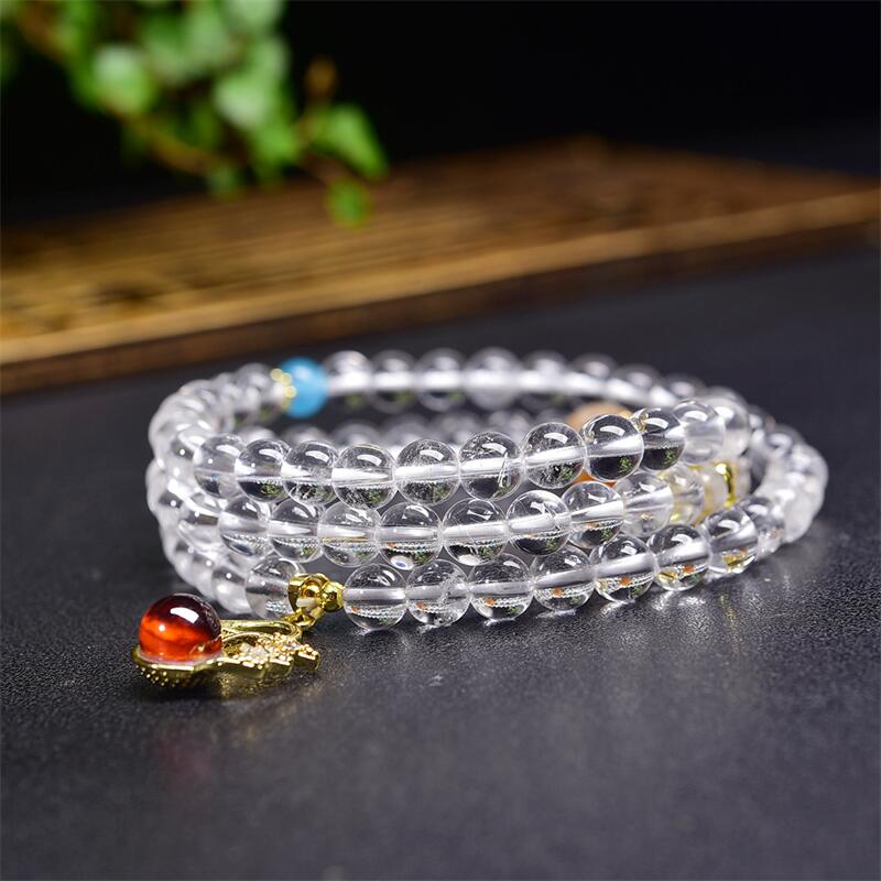 NA- White Quartze Crystal Triple-Wearing Bracelets//Gelang Kristal Kuarsa Putih Tiga Kali Pakai