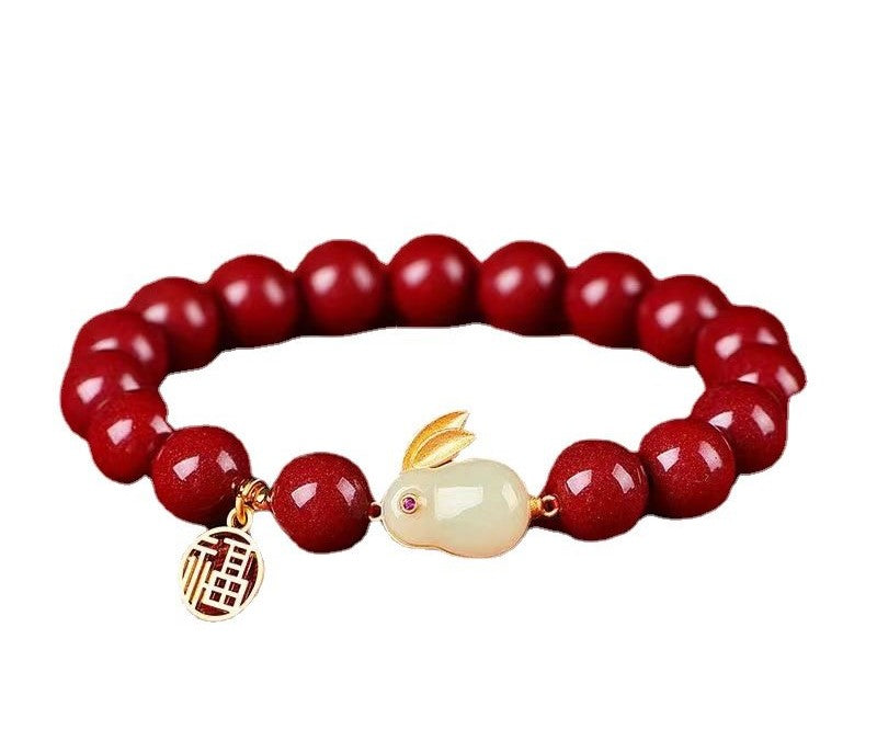 NA- South China Red Agate Baoshan Nanhong Bracelets Elastic & Adjustable//Gelang Baoshan Nanhong Batu Akik Merah Cina Selatan Elastis & Dapat Disesuaikan