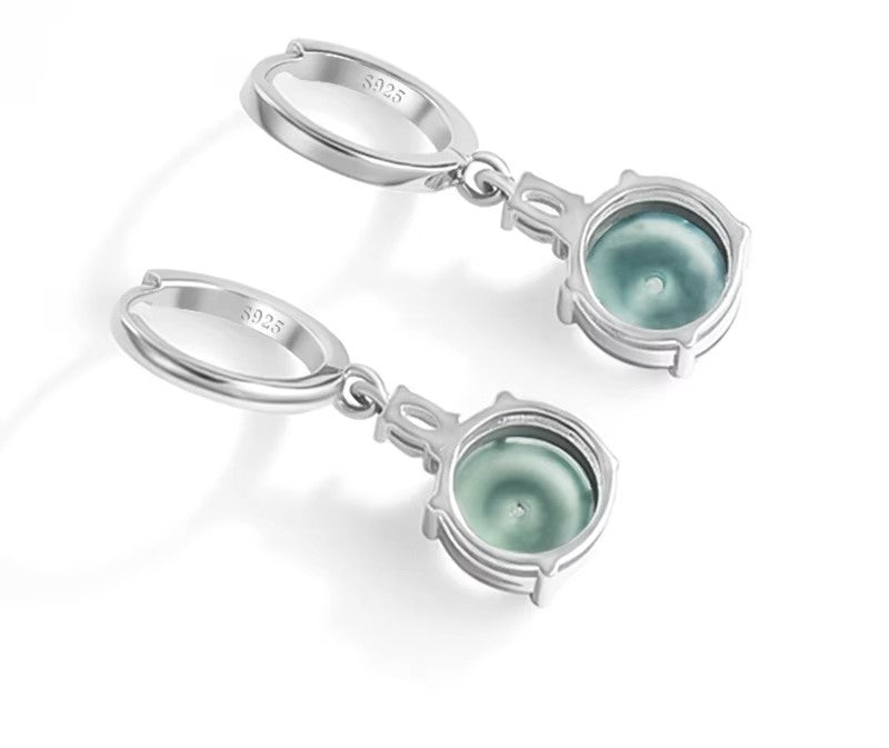 NA- Donut Earring Guatemala Jadeite Jade Grade A Light Blue Water S925 Setting//Anting Donat Guatemala Jadeite Jade Grade A Light Blue Water S925 Setting