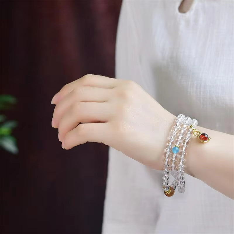 NA- White Quartze Crystal Triple-Wearing Bracelets//Gelang Kristal Kuarsa Putih Tiga Kali Pakai